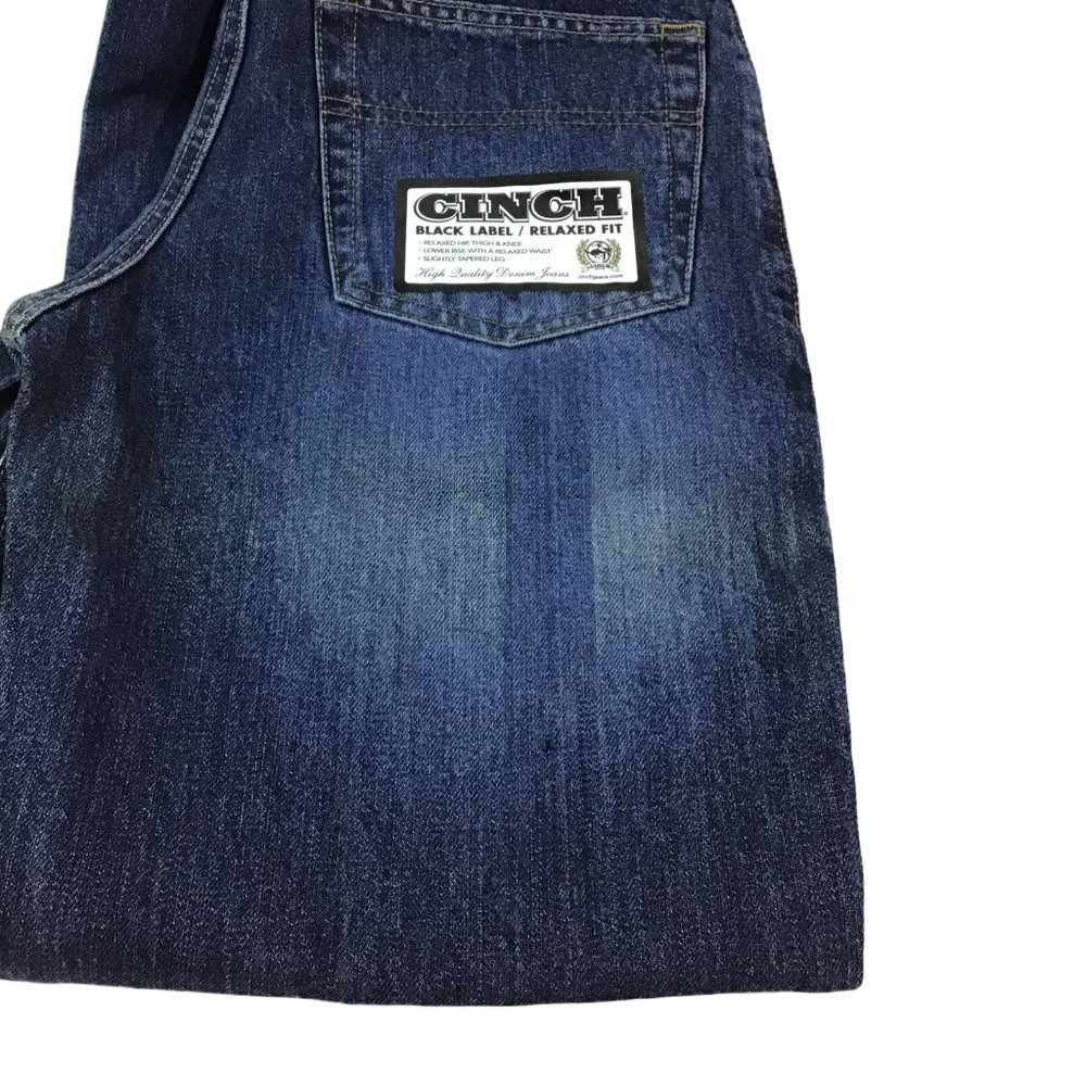 28x32 Cinch Black Label Dark Rinsed Relaxed Jeans - Picture 5 of 7